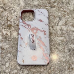 Loopy Case Rose Gold and White Marble Phone Case